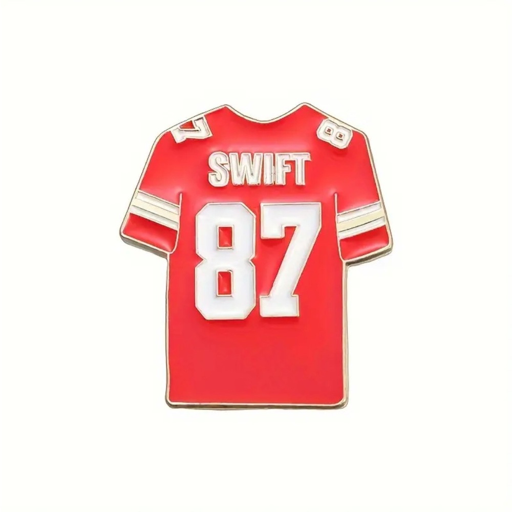 Red Football Travis Swift Jersey Pin 87 - New!!